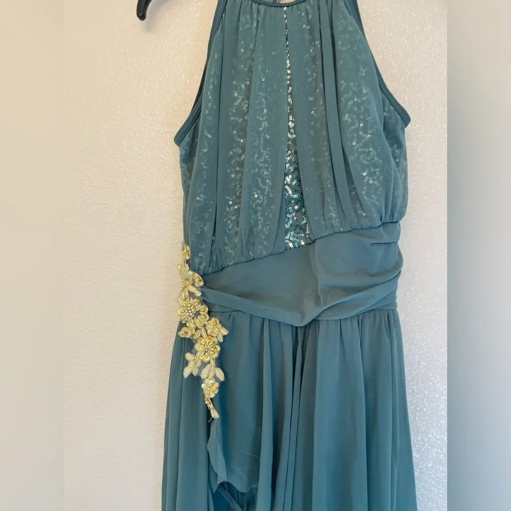 WEISSMAN Dance Costume dress lyrical Sage green 10,000 MILES 13171 adult MA